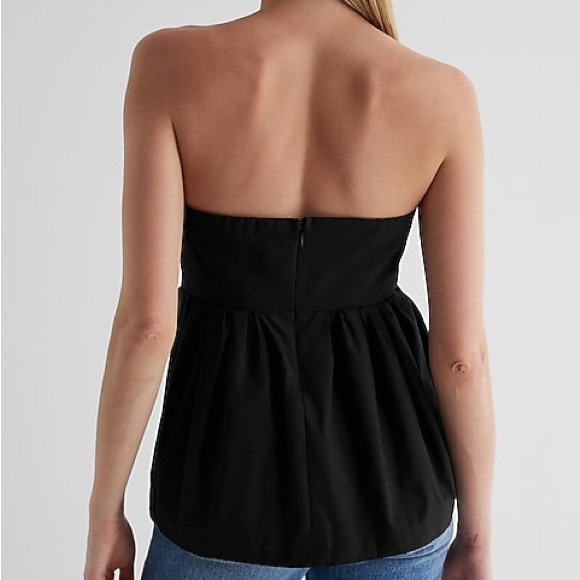 Express Tube Top Floral Strapless Bow Peplum Sz Small - Picture 2 of 8